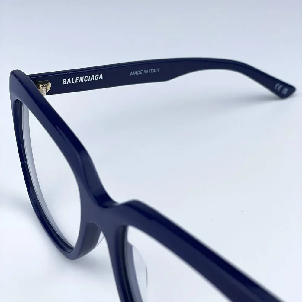 SALE! NEW Balenciaga BB0062O 006 Dark Blue Logo Square Women Eyeglasses
